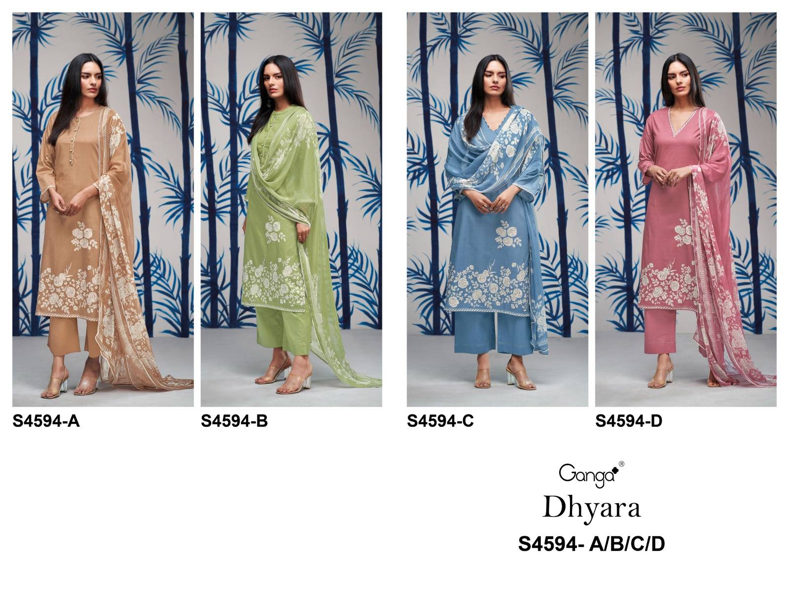 DHYARA 4594 Series By GANGA FASHION Stylish Beautiful Colourful COTTON Dresses At Wholesale Price
